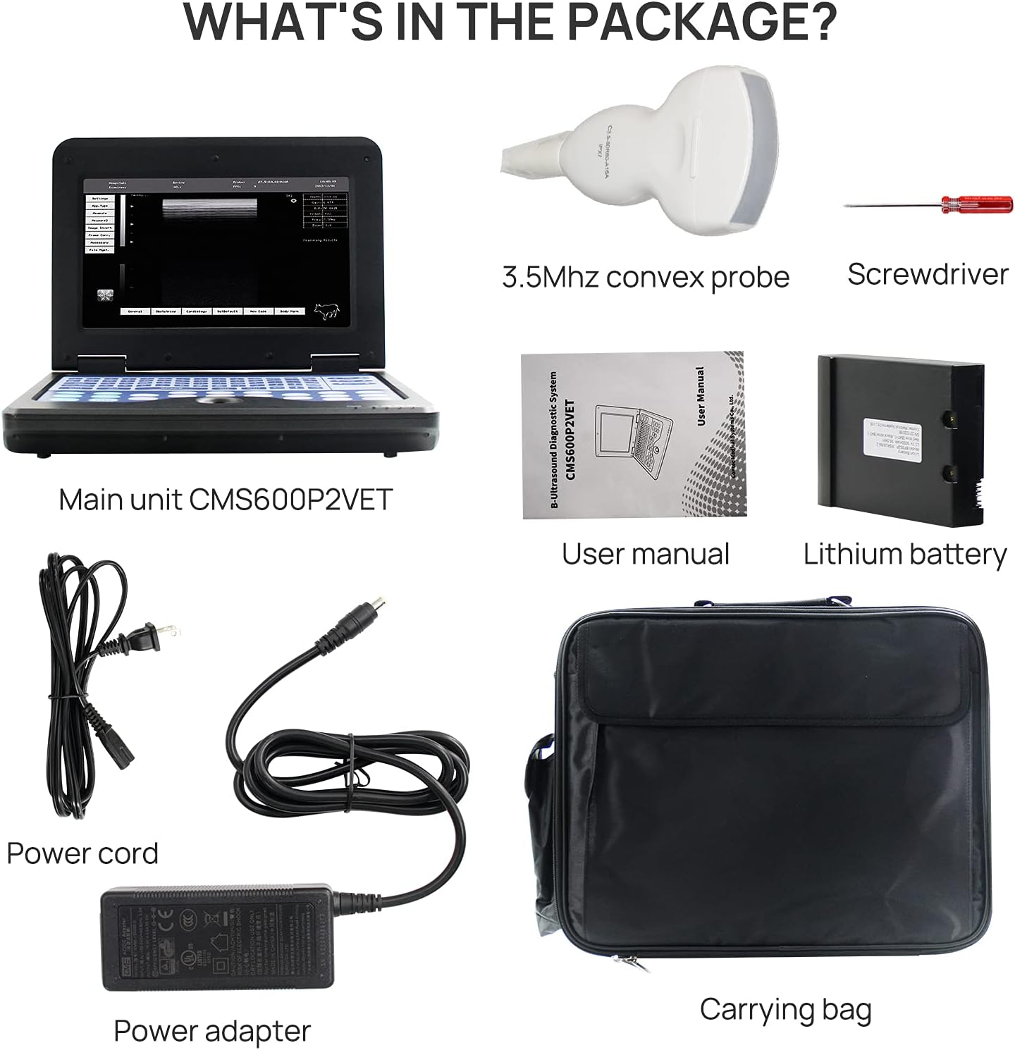 CONTEC USA Veterinary Laptop Machine Ultrasound Scanner Newest Horse/Equine/Cow/Sheep use (Convex & Rectal Linear Probe)