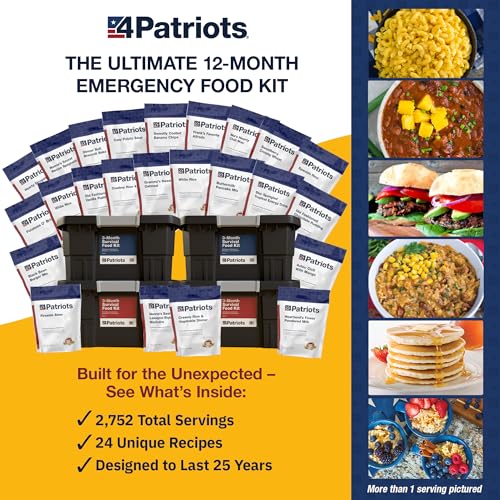 4Patriots 2-Week Survival Food Kit: Emergency Food Supply Designed to Last 25 Years, 84 Servings
