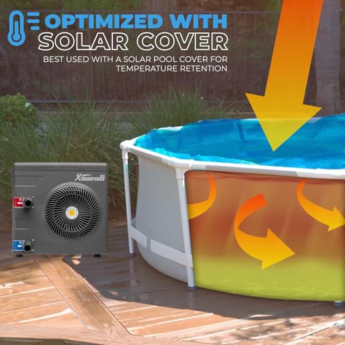 XtremepowerUS 14,800BTU/HR Pool Heater for 4,000 Gallons Above Ground Pools, Pool Heat Pump Pool Titanium Heat Exchanger, 115V