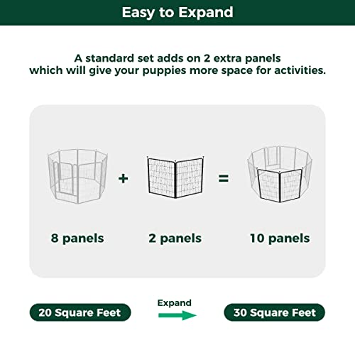 FXW Rollick Dog Playpen for Yard, RV Camping, 32 inch 16 Panels for Small and Medium Dogs│Patented
