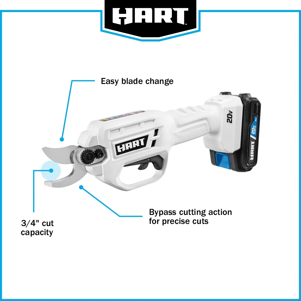HART 20-Volt Pruning Shears (1) 2.0 Ah Lithium-Ion Battery