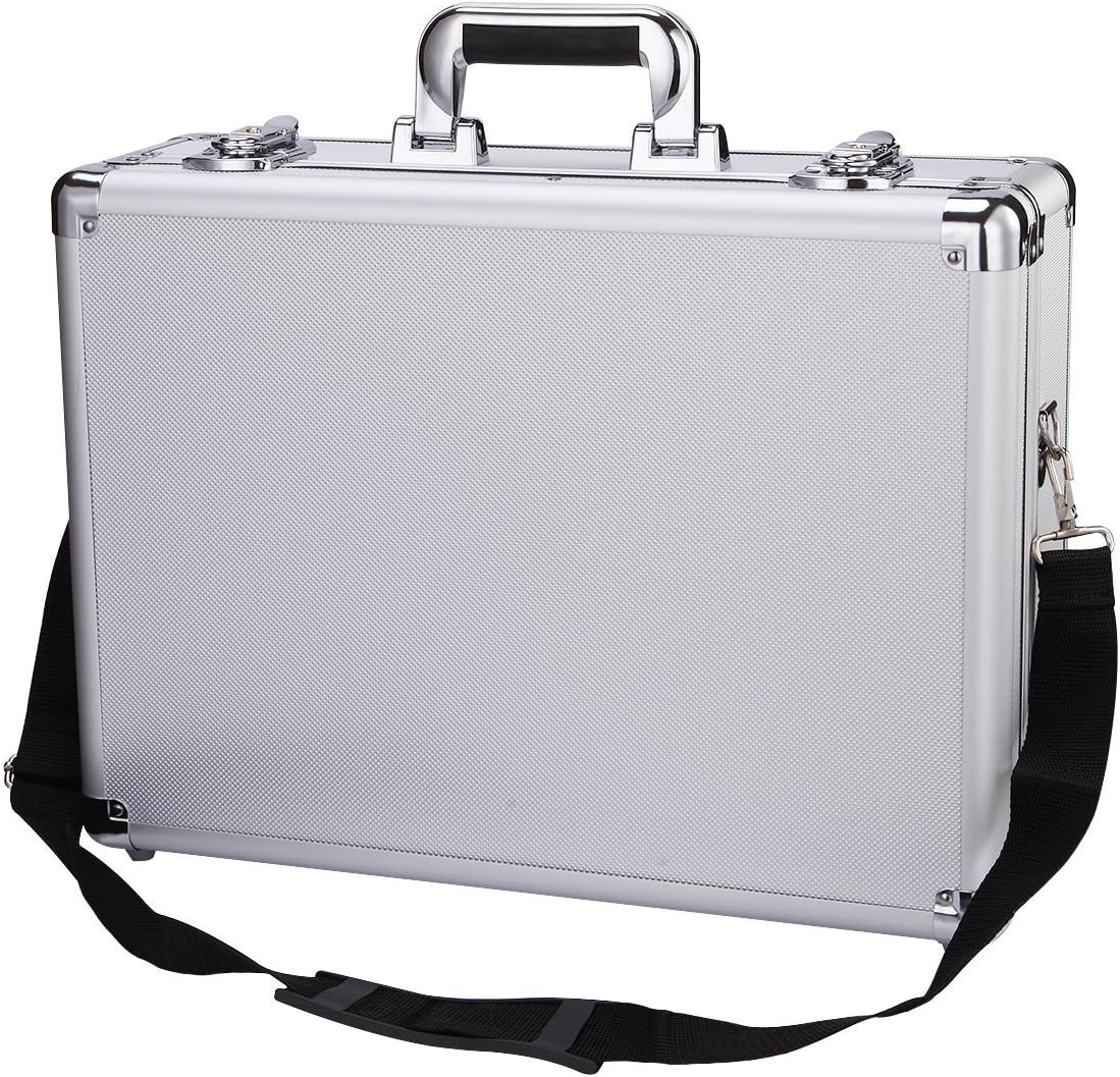 Small Aluminum Hard Case Briefcase Silver Carrying Case Flight Cases Portable Equiment Tool Case Box008A-S