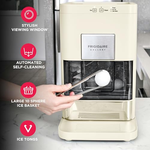 Frigidaire, Countertop Artisanal Sphere Ice Machine, Transparent Window, Gourmet Ice Maker, 84 Sphere per Day Capacity