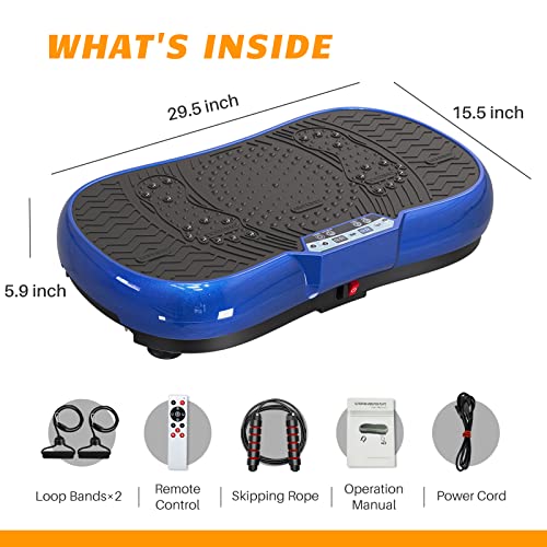 Vibration Plate Exercise Machine for Weight Loss – 100-Speed Platform with Bluetooth Speaker, Remote & Bands