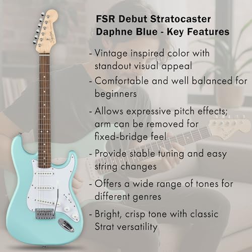 Fender Squier Stratocaster - Torino Red Bundle with Amplifier, Gig Bag, Strap, Instrument Cable, Picks, and Austin Bazaar Instructional DVD