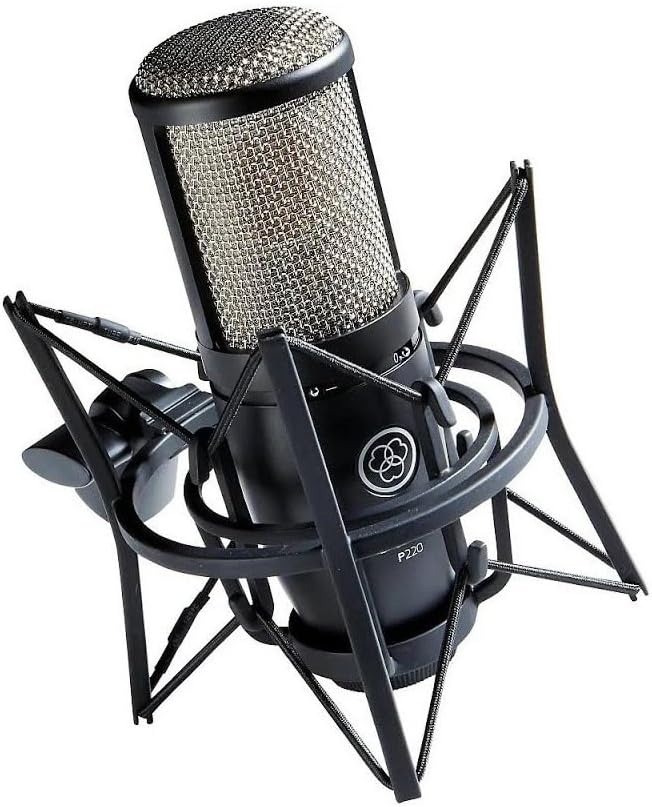 AKG P220 Condenser Microphone with Knox Gear Studio Stand, Pop Filter and XLR Cable