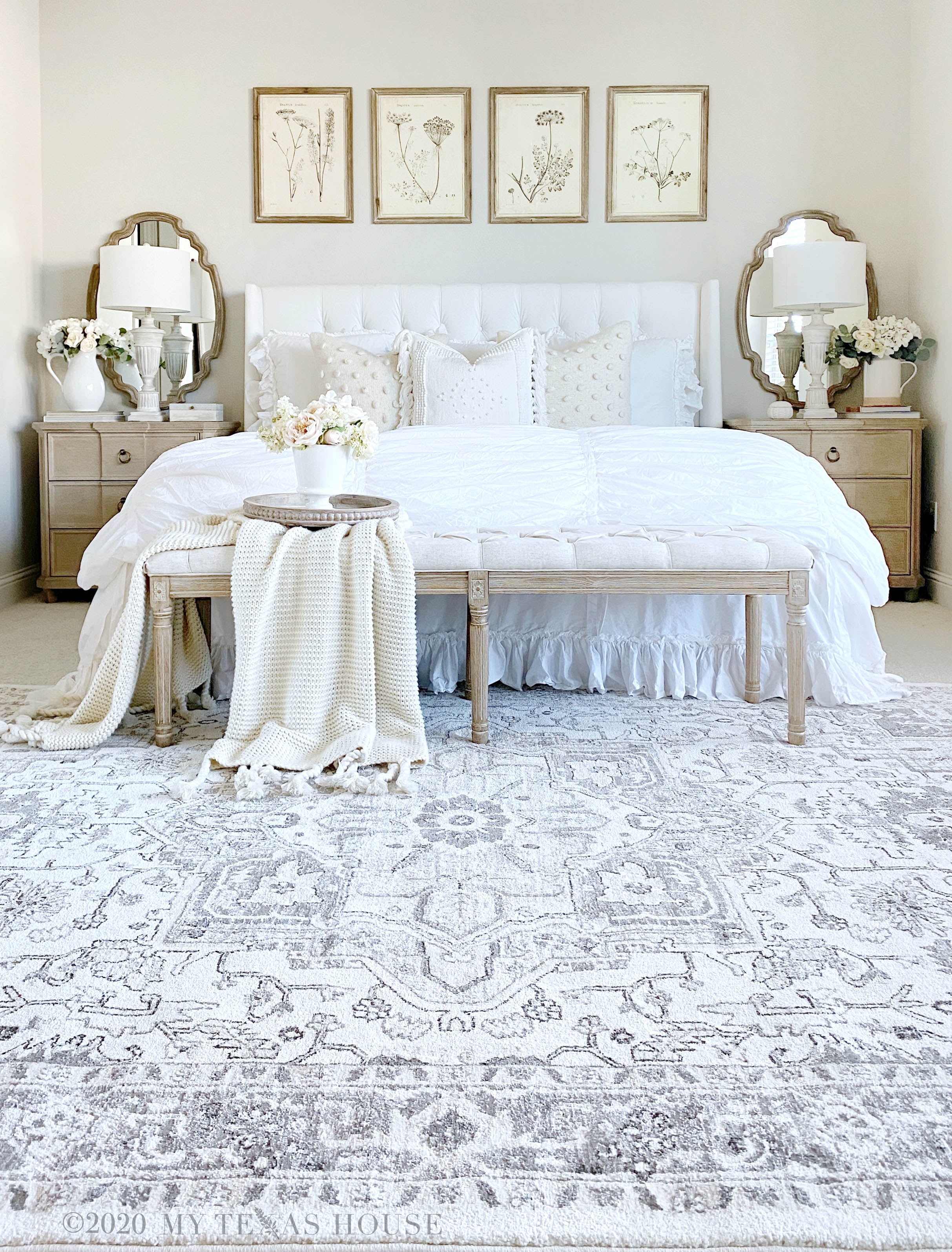 My Texas House Lone Star Belle 5'3" X 7'6" Natural Floral Area Rug
