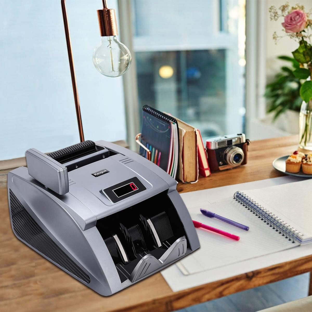 Money Counter Machine with UV/MG/IR/MT, Kaegue Bill Currency Counter Machine, Cash Counting Machine with 9 Modes, 1,200 Notes Per Minute