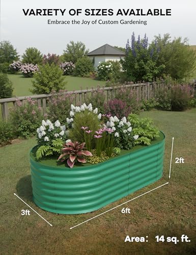 10x4x1.5ft Raised Garden Bed,Galvanized Raised Planter Boxes Outdoor with Easy Assembly, Large Garden Bed for Vegetables, Fruits, Flower
