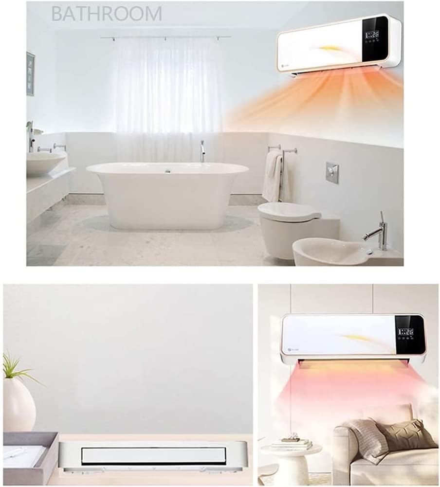Wall-Mounted Remote Air Conditioner Fan,Electric Heating Machine,3000W Power,Cooler & Heater for Living Room,Bathroom,Natural Cold Wind