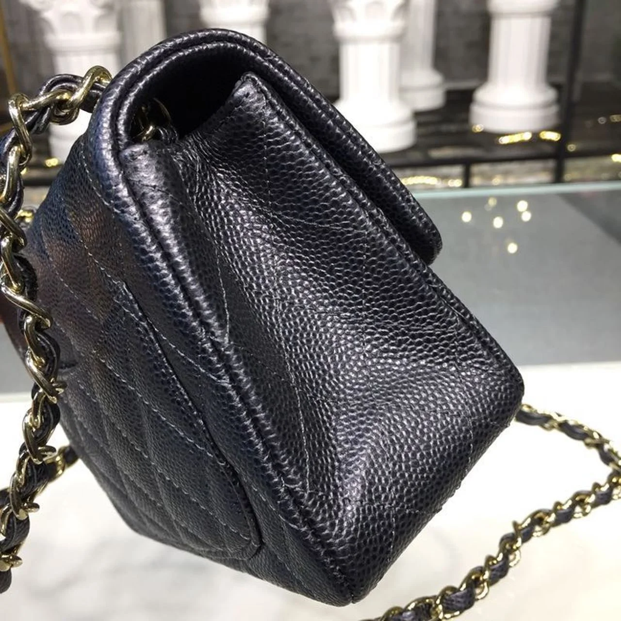 Chanel Mini Flap Bag Caviar Black For Women, Women&rsquo;s Bags, Shoulder And Crossbody Bags 6.7in/17cm A35200