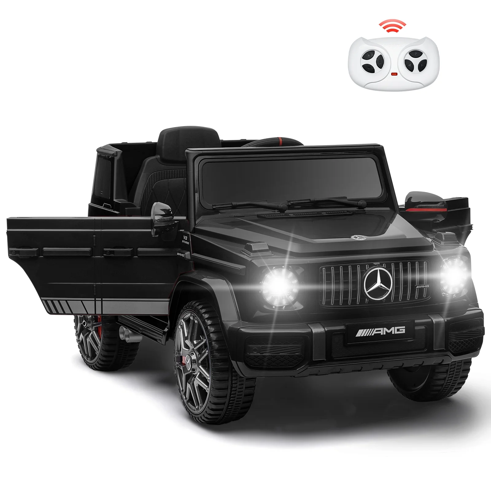 TEOAYEAH Plus Size Licensed Mercedes-Benz G63 Kids Ride on Car with Parent Remote, 12 V 10Ah, Wireless Music, Suspension System, Ideal Gift to Kids