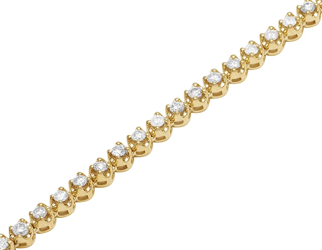 10K Yellow Gold Tennis Choker Toni Set Diamond Chain Necklace 4mm 21" 6.5CT