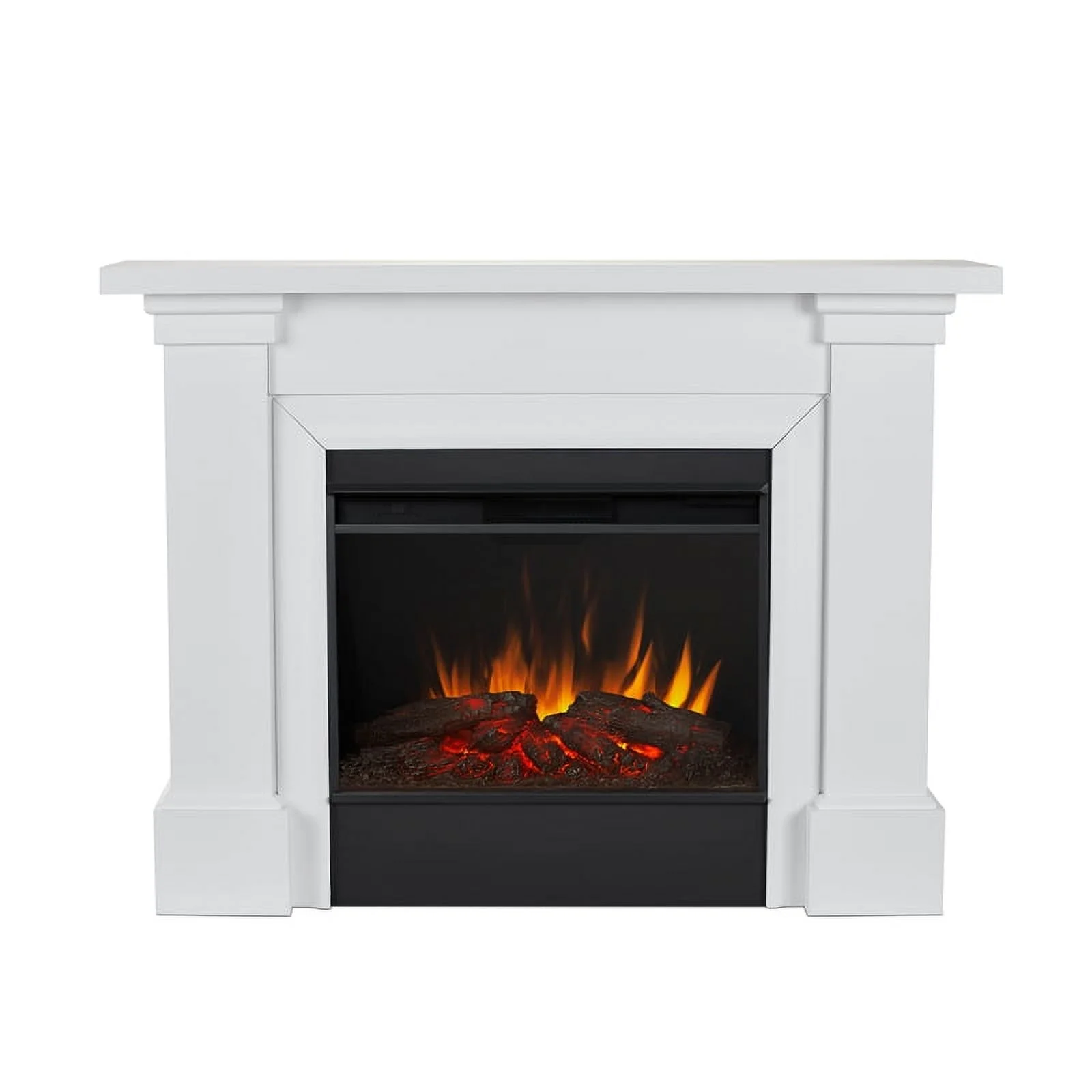Real Flame Manus 64" Modern Wood Grand Electric Fireplace in White