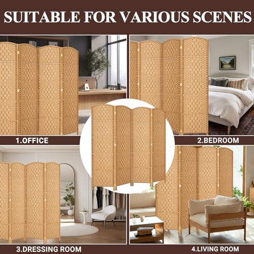 Room Divider, Room Dividers and Folding Privacy Screens, 16in Privacy Screen, 6 Panel Temporary Wall Partitions, 6ft Space Separation Panel Screen