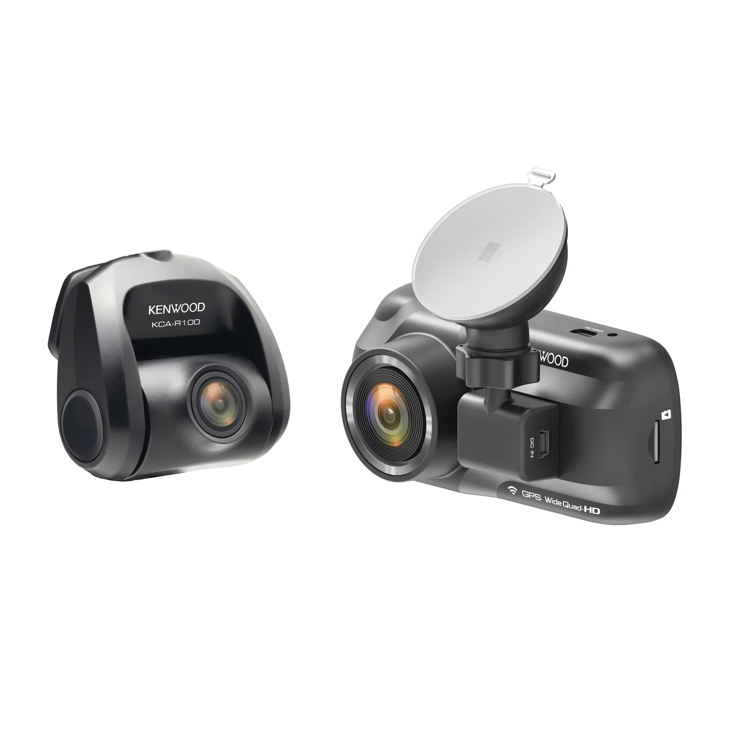 KENWOOD DRV-A501WDP Dual-Camera Wide-Quad HD Drive Recorder with 3-Inch LCD, Wi-Fi, and GPS