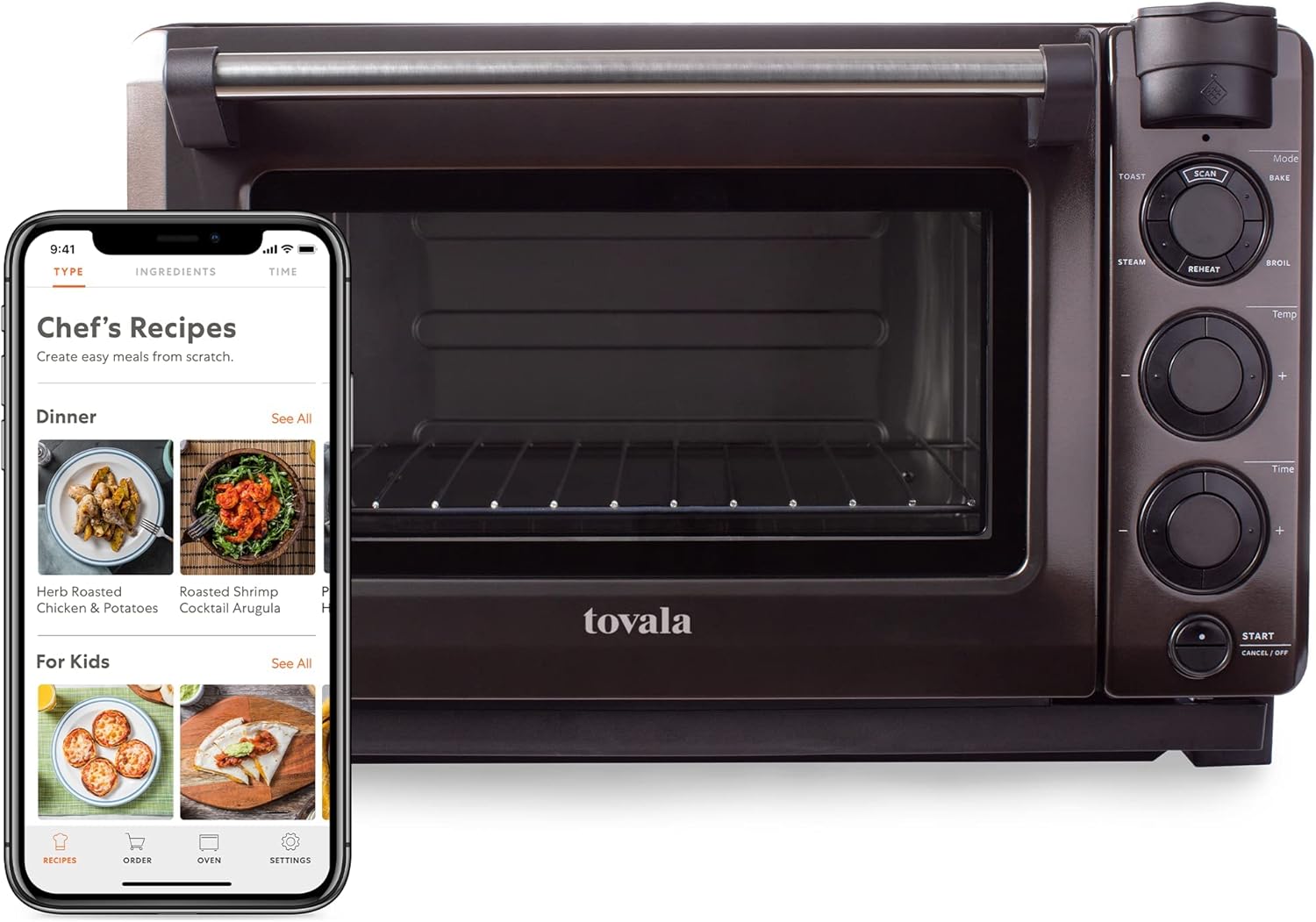 Tovala Gen 2 Smart Steam Large Countertop WiFi Oven | 5 Mode Programmable Oven and Smartphone Controlled | Toast, Steam, Bake