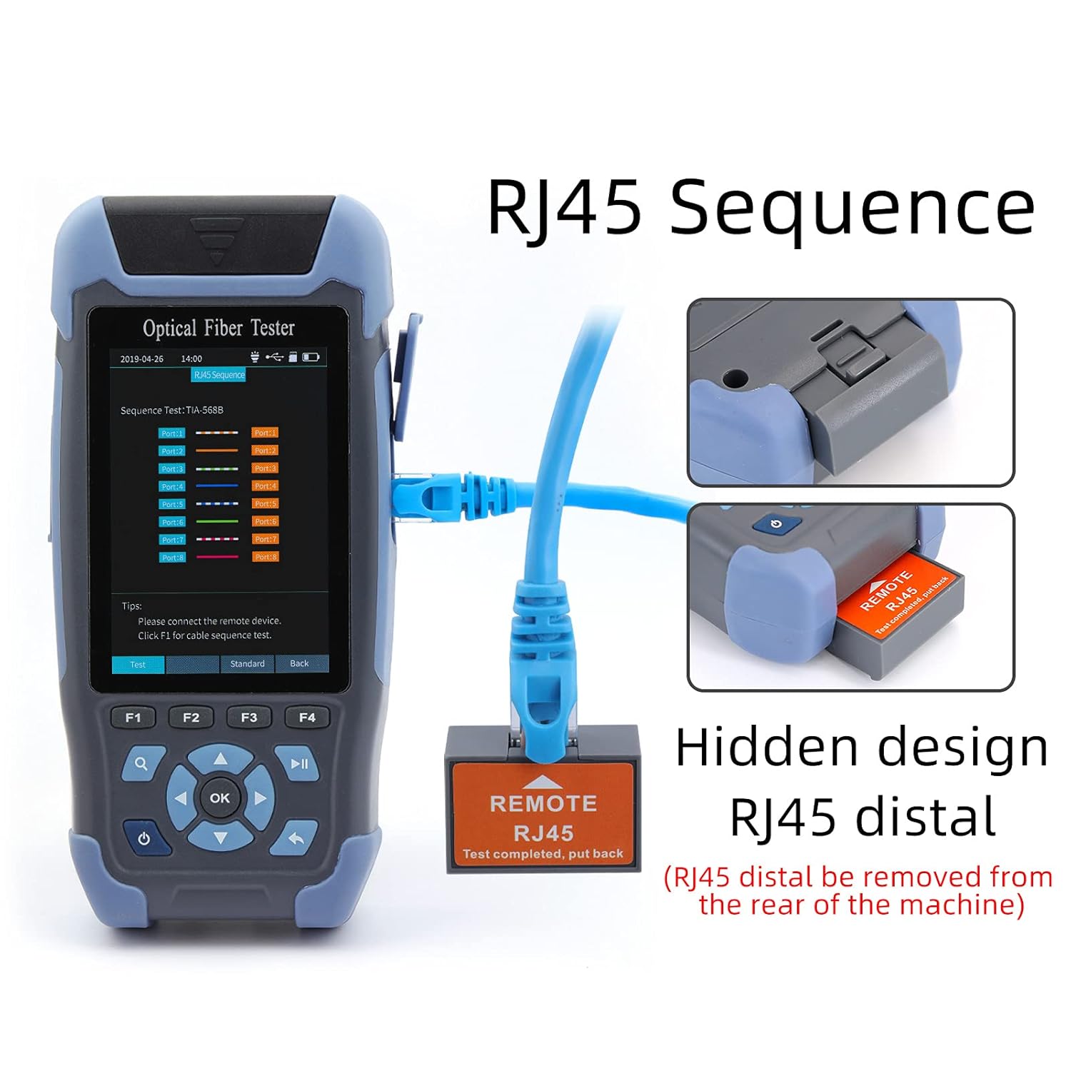 OTDR Fiber Optic Tester Mini-Pro 1310/1550nm SM Mulit Function Test OTDR Launch Cable Box Time Domain Reflectometer Cable Obstacle Detector with OPM
