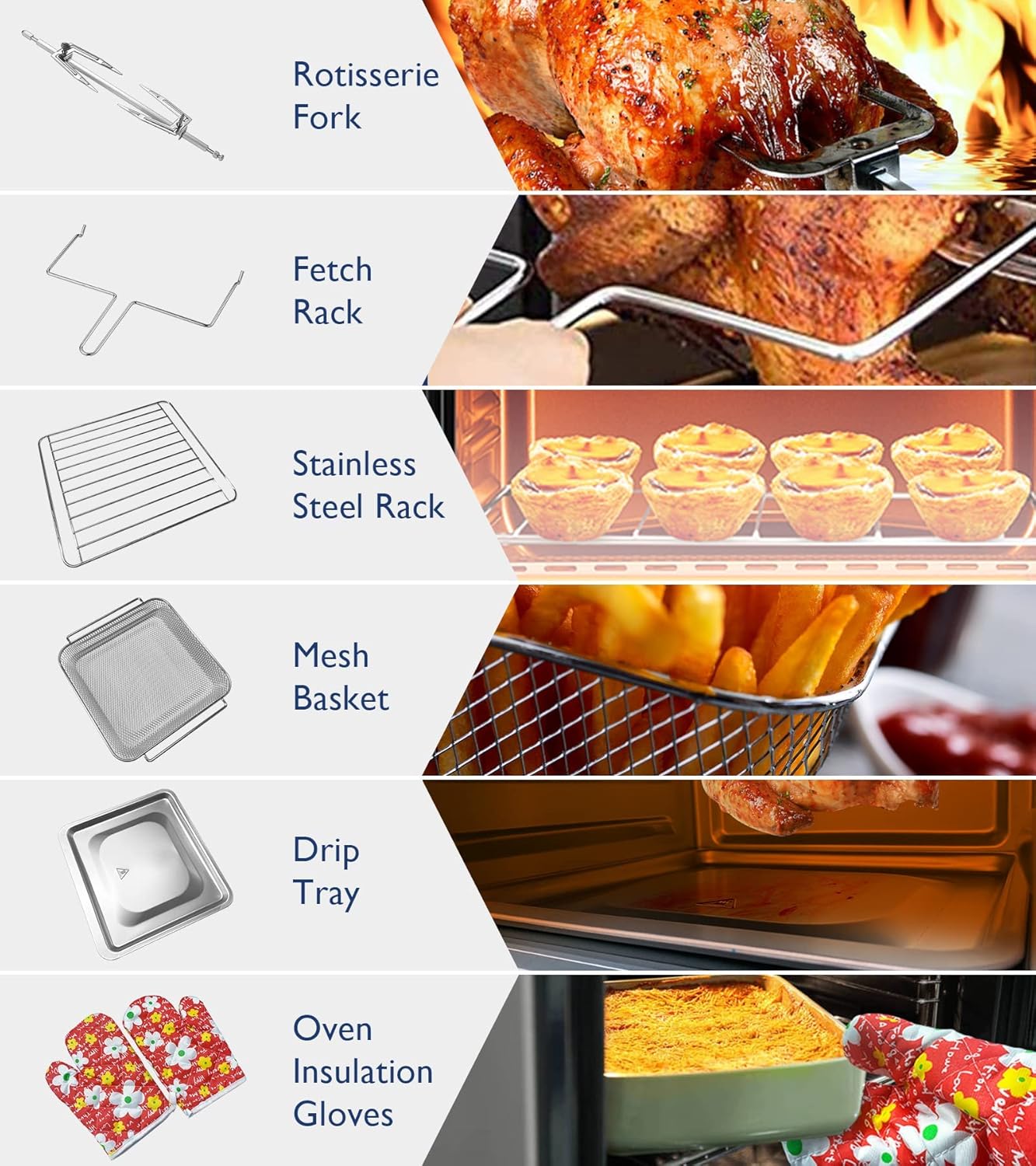 14-in-1 Air Fryer Oven, Sagnart 16 Quart Stainless Steel Air Fryers Toaster Oven with 11 Presets, 1600W LCD Touch Screen Air Fryer