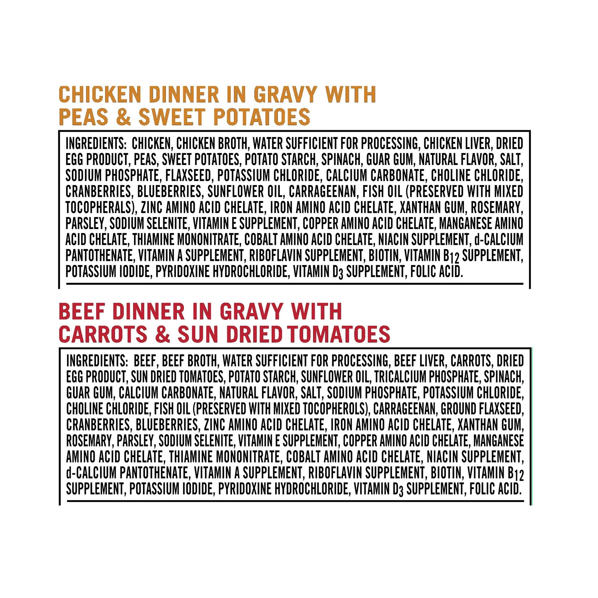 (24 pack) Pure Balance Grain Free Chicken Dinner in Gravy &amp; Beef Dinner in Gravy Wet Dog Food Variety Pack, 3.5 oz, 12 Count