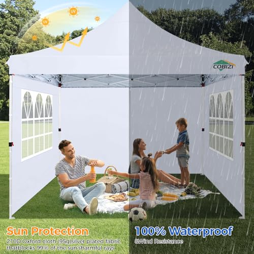 10x10 Pop Up Canopy Tent with 4 Sidewalls and Mesh Windows 2.0