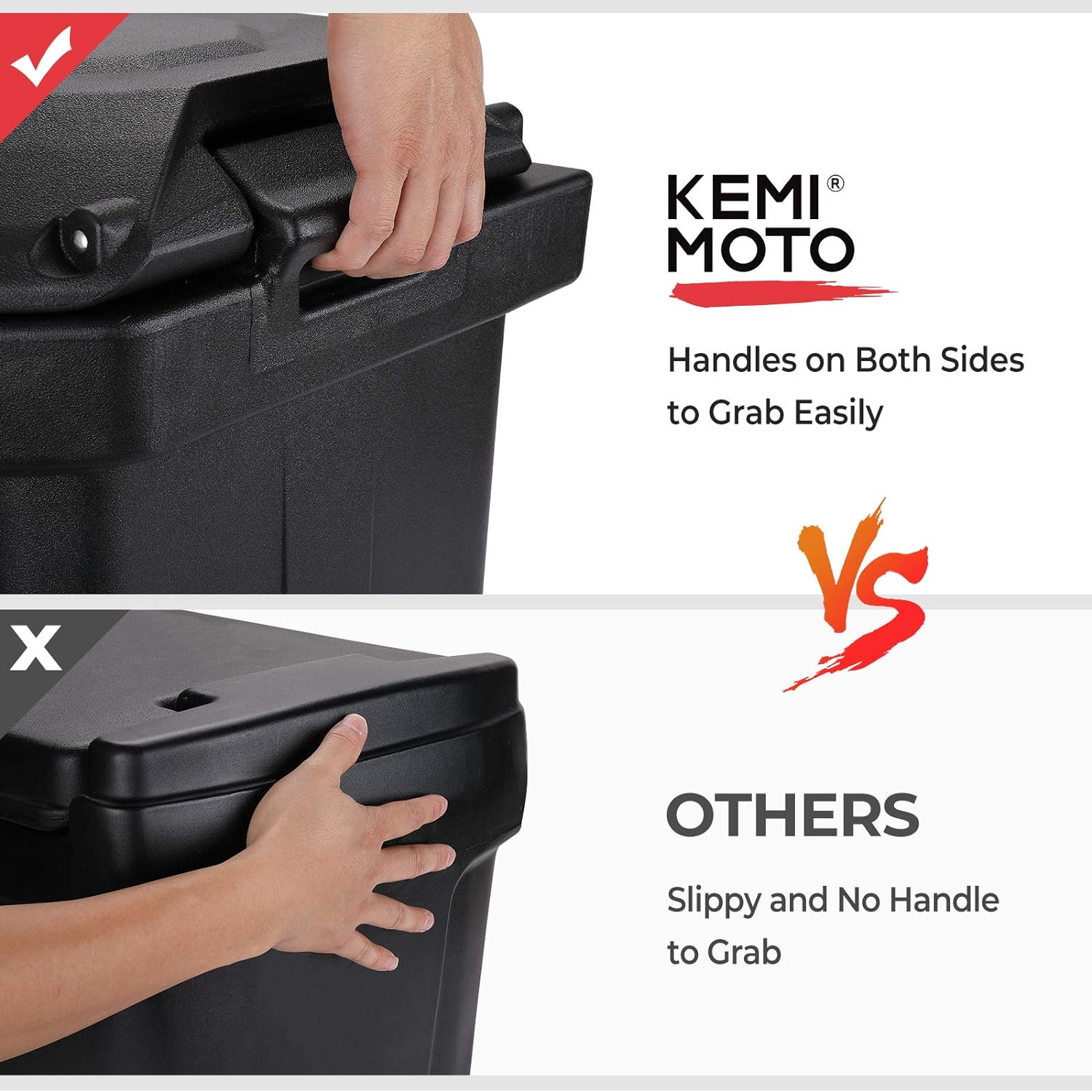 Ranger Storage Box, kemimoto 45 L Waterproof Bed Cargo Box Compatible with 2013-2022 Polaris Ranger 570 700 900 1000/Ranger XP (Right Side)