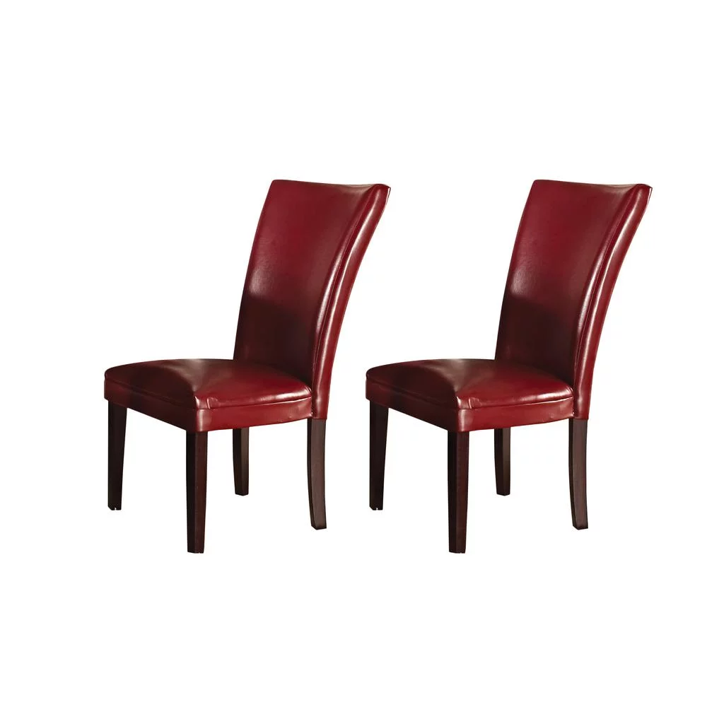 Hartford Parsons Chair in Red Leather with Dark Oak legs