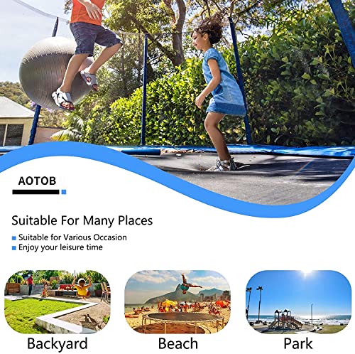 AOTOB 8FT 10FT 12FT 14 FT 15FT Trampoline with Safety Enclosure Net，Outdoor Trampoline with Basketball Hoop