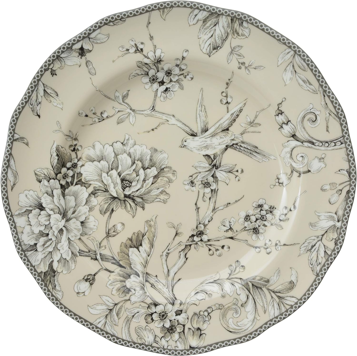 Adelaide 16-Piece Porcelain Dinnerware Set With Round Plates, Bowls, And Mugs, Antique White