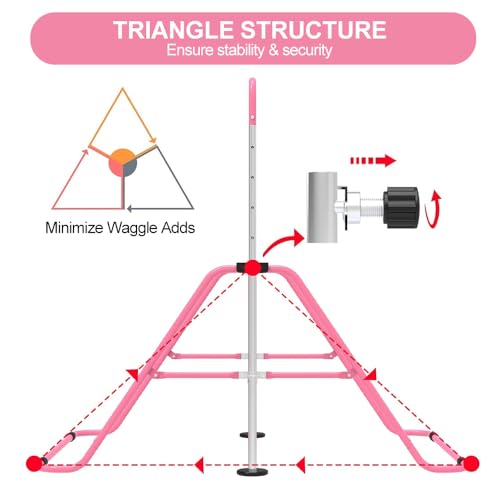 Expandable Gymnastics Bar for Kids, Adjustable Height Junior Training Kip Bar, Folding Gymnastic Horizontal Bars Monkey Bar