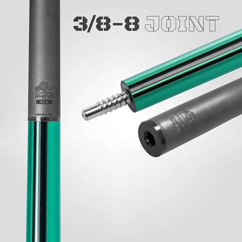 RHINO Nebula 2 Pool Cue - 100% Carbon Fiber Shaft & Composite Butt. Time Crystal Tip, Pro Taper Design, 12.4 mm,12.8 mm. 3/8-8 Joint