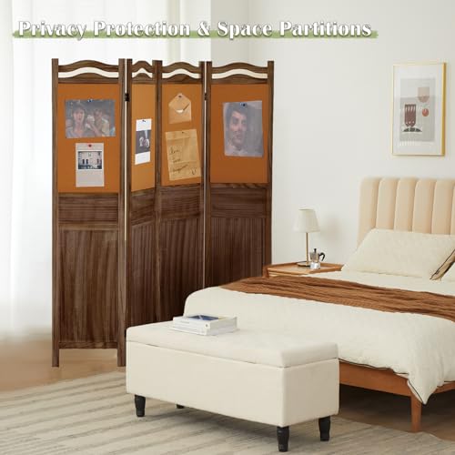 6 Panel Room Divider, 5.6FT Wall Divider for Room Separation