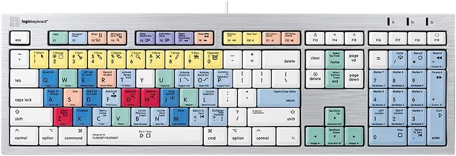 Logickeyboard Designed for Steinberg Cubase 11 & Nuendo 9 Compatible with macOS - Alba Keyboard # LKB-CBASE-CWMU