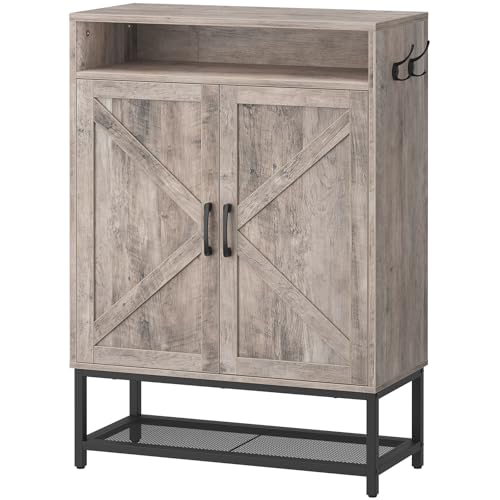 Shoe Storage Cabinet, Farmhouse Shoe Cabinet for Entryway, 6-Tier Shoe Organizer with Doors and Shelves