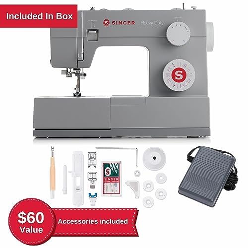 SINGER Heavy Duty 4432 High Speed Black Sewing Machine with Accessory Kit | Strong Motor with Enhanced Piercing Power, 110 Stitch Applications