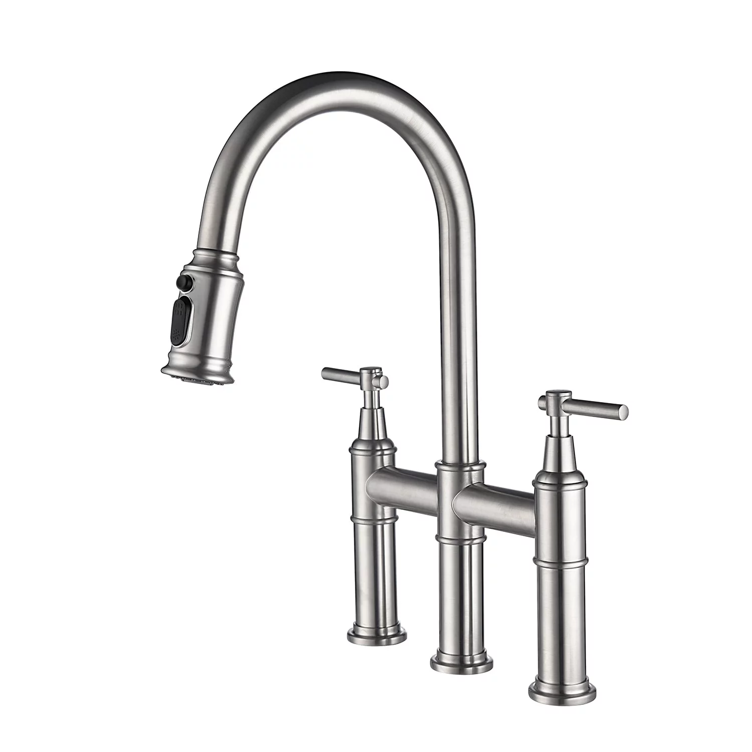 Topcraft Bridge Kitchen Faucet with Pull-Down Sprayhead - Curated Treasures Market