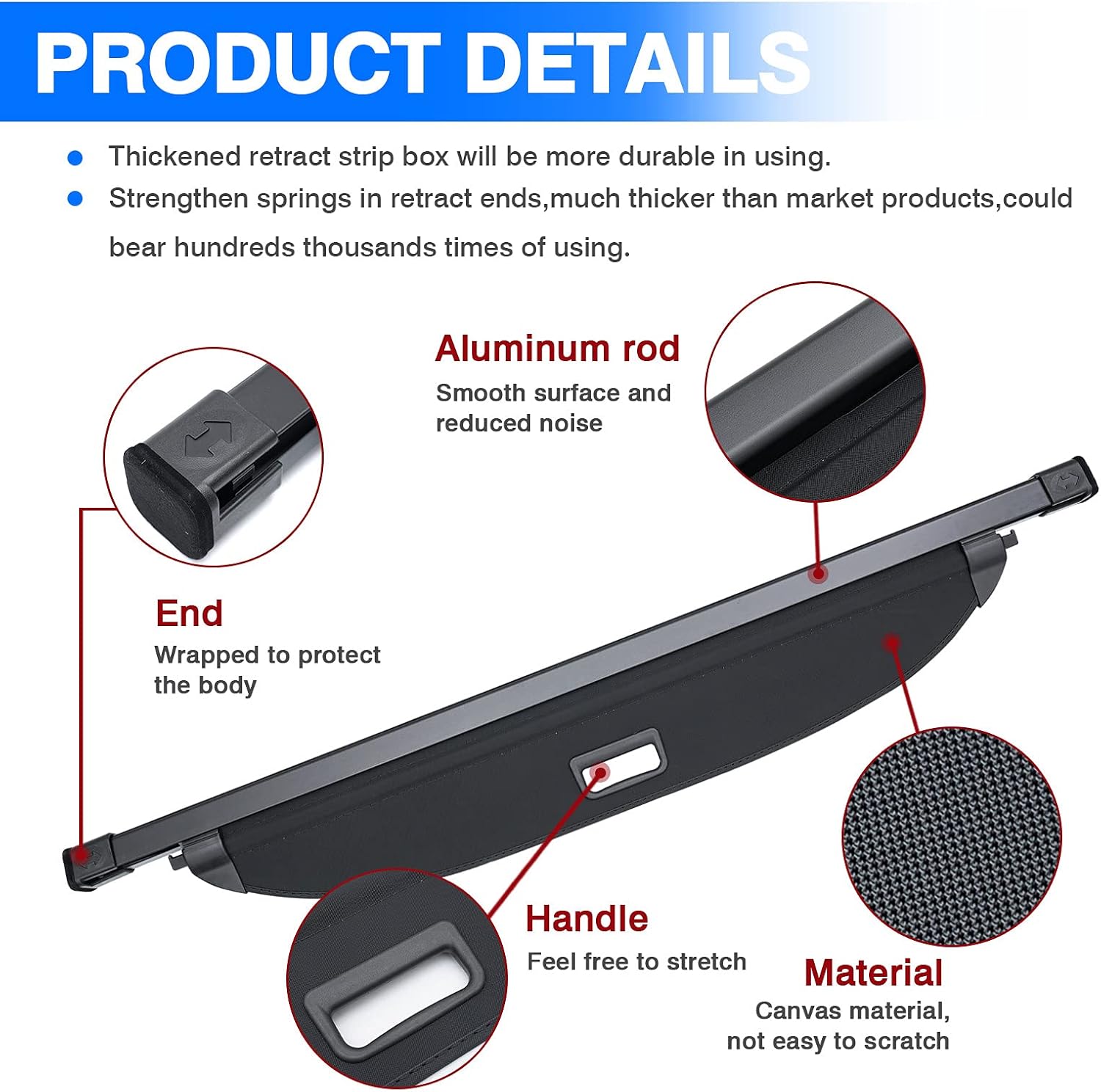 Powerty Only Fit for Cargo Cover Hyundai Tucson 2022 Trunk Security Cover Retractable Shielding Shade Black No Gap Auto Accessories
