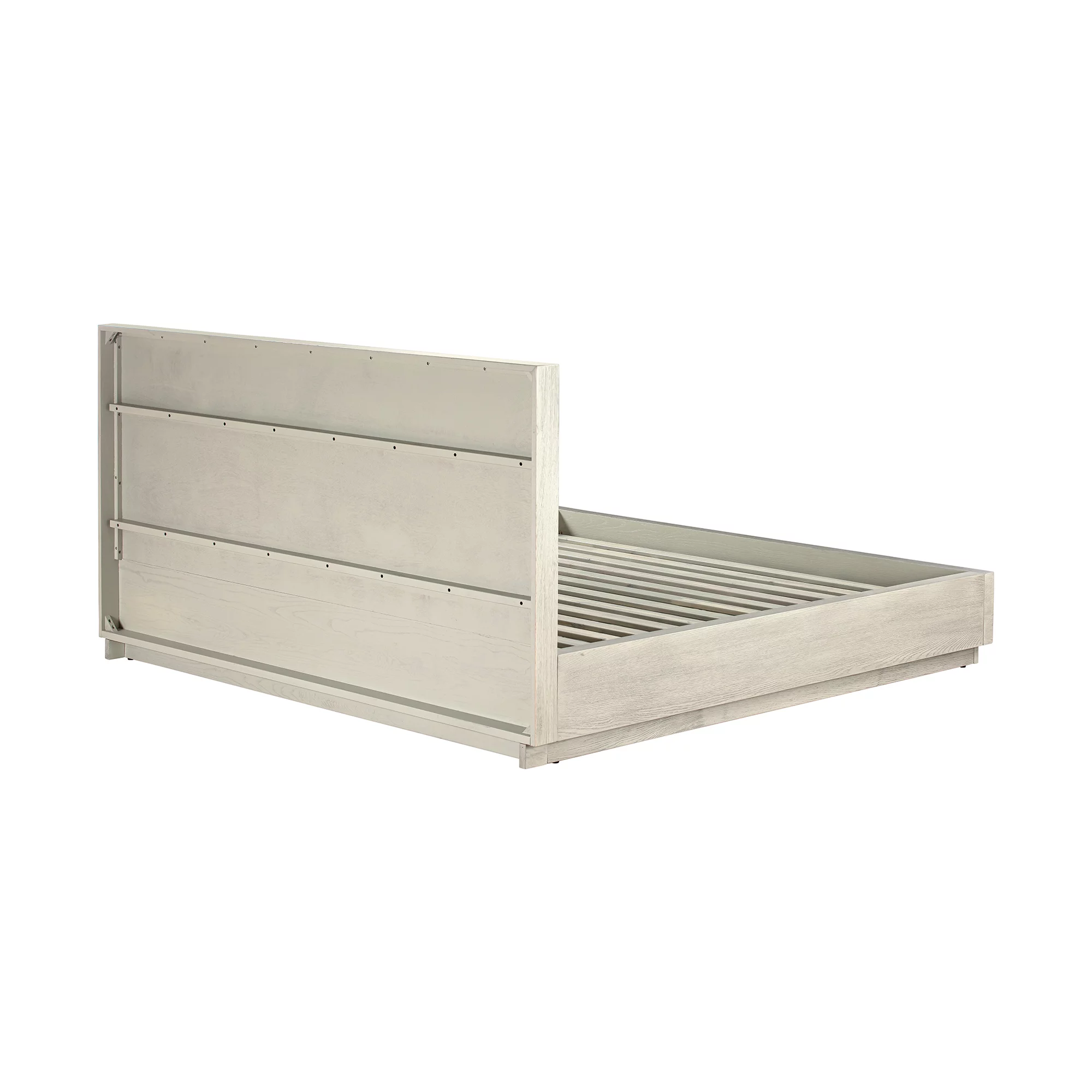 Abbey Queen Platform Bed Frame in Grey Oak Wood Adult Youth