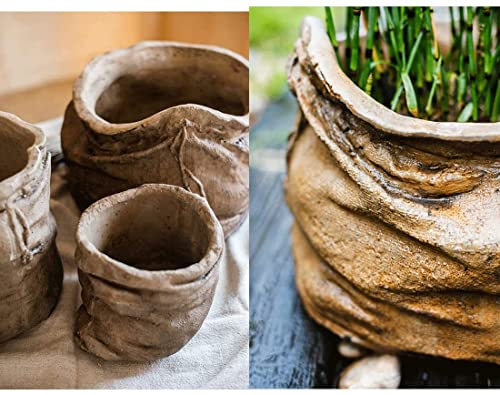 WJFMZS Plant Planter, Burlap Bag Flower Pot Concrete Vase for Indoor Outdoor, 4 Size