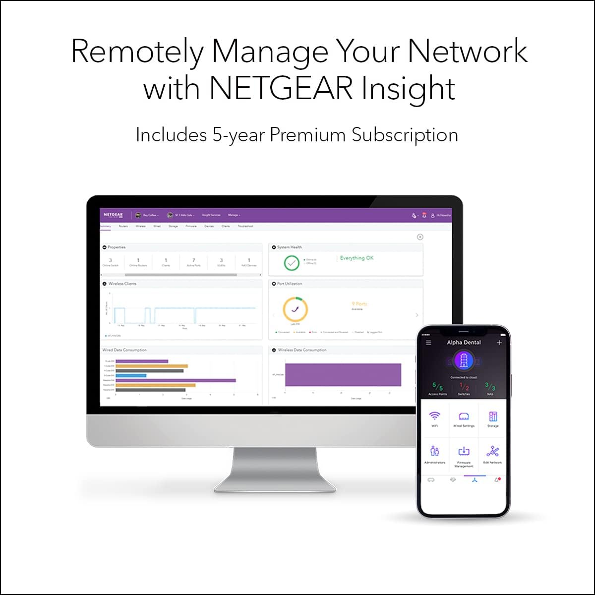 NETGEAR Orbi Pro WiFi 6 Tri-band Mesh System (SXK80) | Router with 1 Satellite Extender for Business or Home | Coverage up to 6