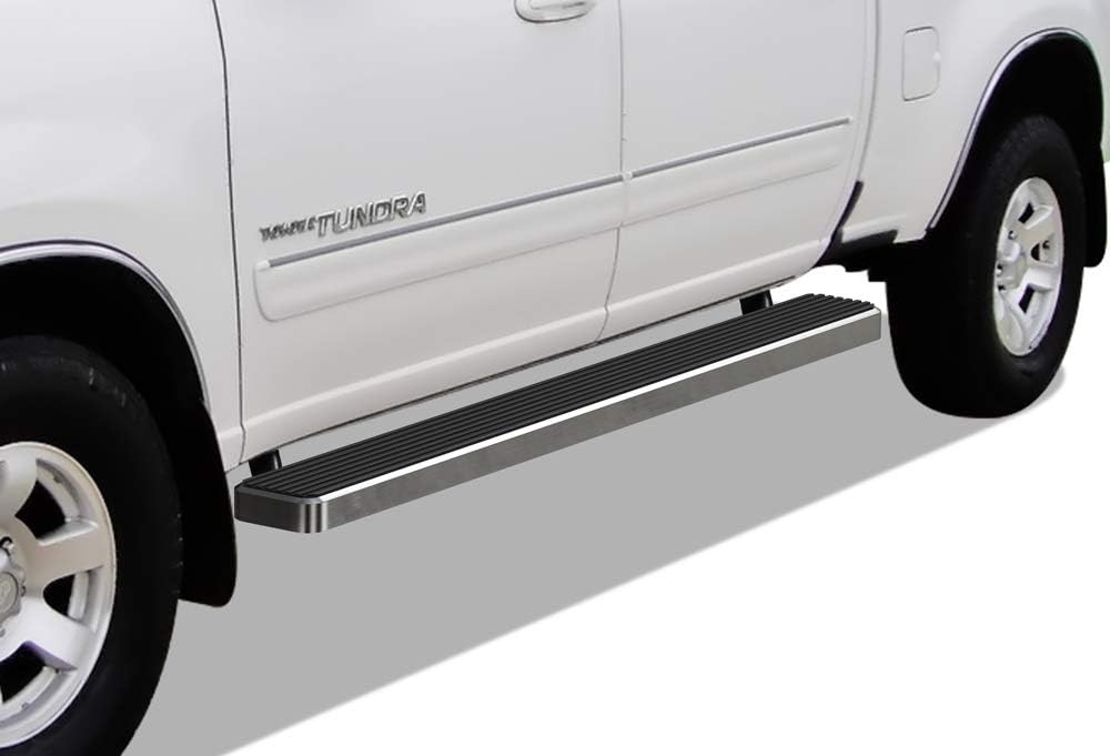 APS iBoard (Black Powder Coated 5 inches) Running Boards Nerf Bars Side Steps Step Rails Compatible with 2004-2006 Tundra Double Cab Pickup 4-Door