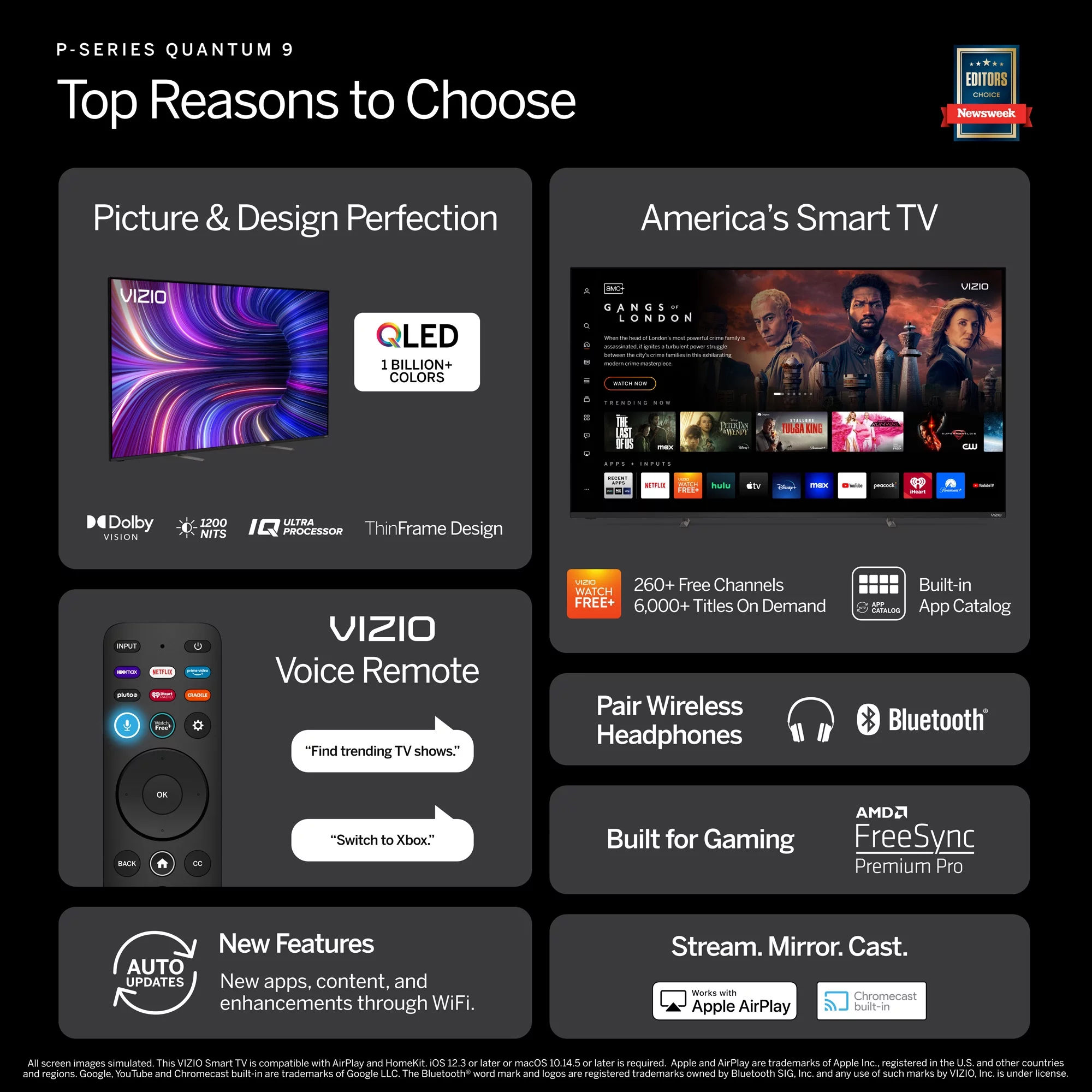 VIZIO 75 Class P-Series 4K QLED HDR Smart TV P75Q9-J01
