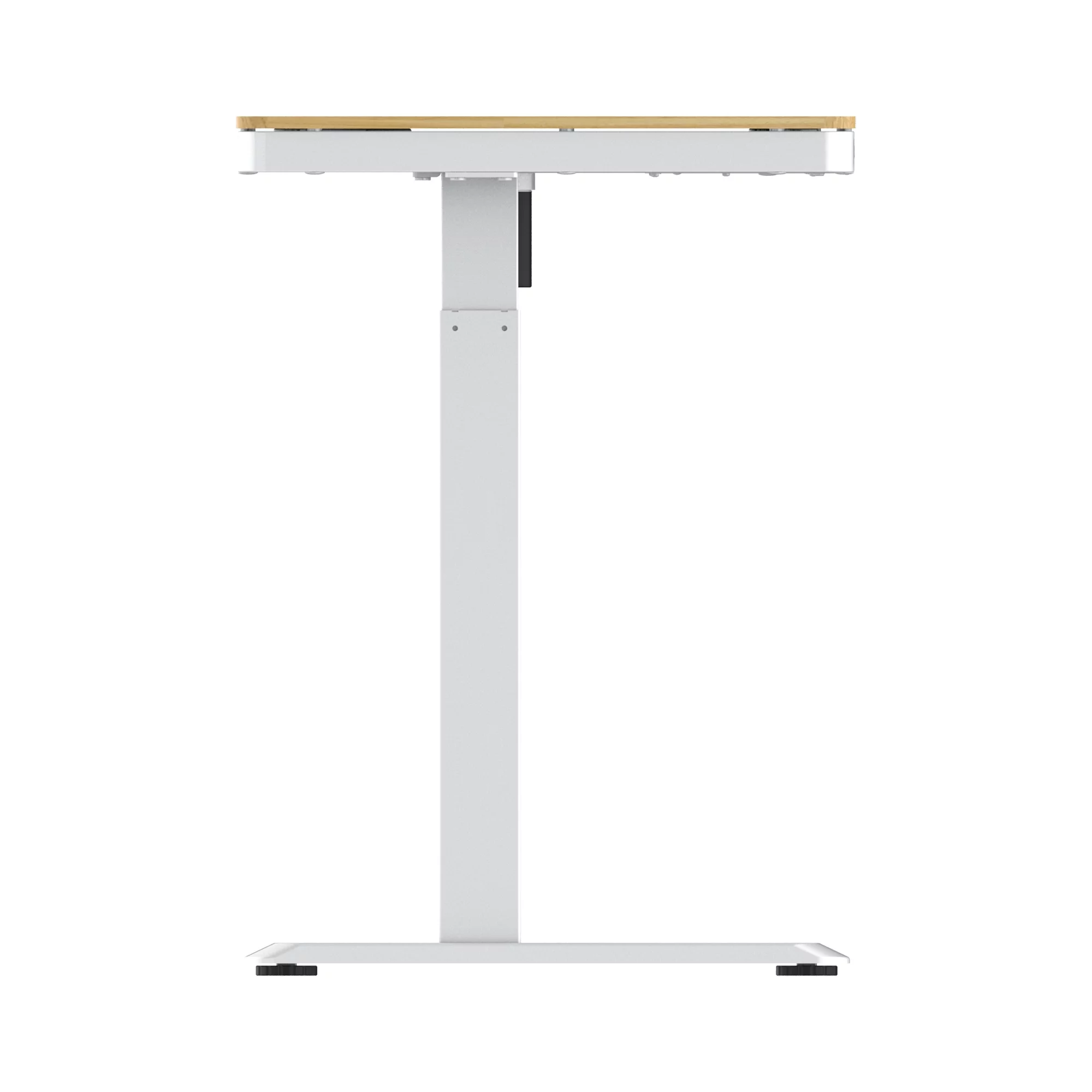 Koble Juno 48" Electric Height-Adjustable Desk with White Frame and Light Wood Foil Top
