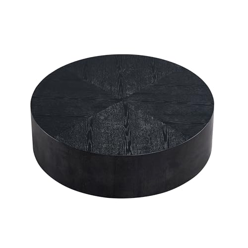 JUSTONE 15.75 ''Round Coffee Table, Accent End Table for Living Room Office Apartment, Modern Minimalist Side Table with Faux Marble Pattern