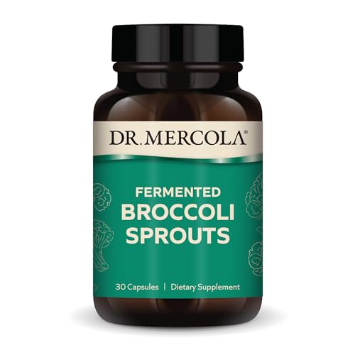 Dr. Mercola Fermented Broccoli Sprouts, 30 Servings (30 Capsules), Dietary Supplement, Supports Detoxification Processes, Fermented Nutrients