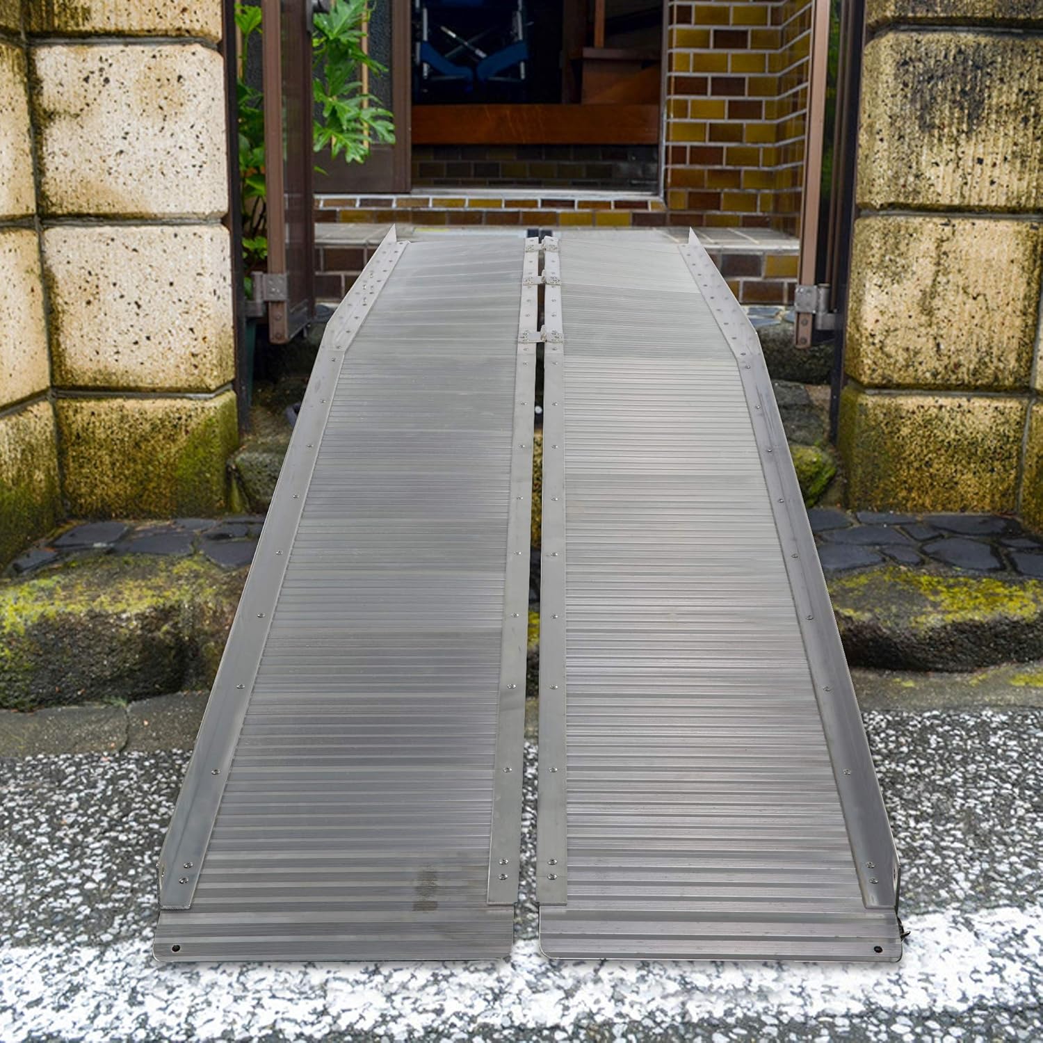 Wheelchair Ramp 7FT Portable Threashold Ramp Adjustable Telescoping Retractable Lightweight Loading Ramp for Home Stairs Steps Scooters Car Doorways