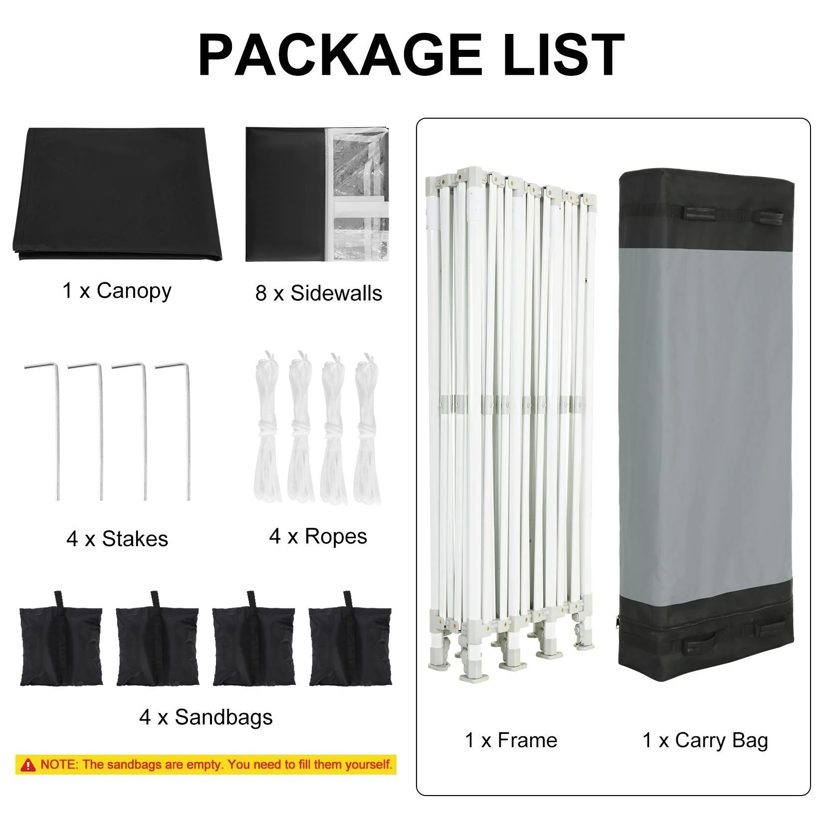 SANOPY 10'x30' EZ Pop Up Canopy, Heavy Duty Commercial Wedding Canopy, Large Waterproof Portable Party Tent with Carry Bag, 8 Removable Sidewalls