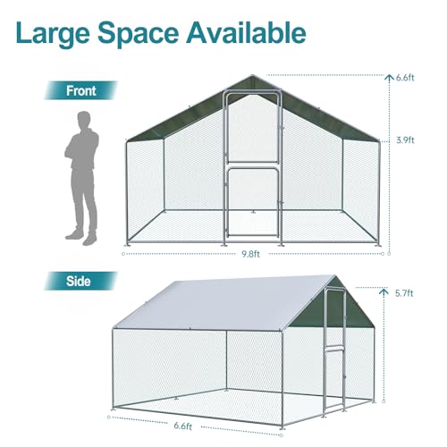 Large Chicken Coop, Chicken Coops for 30 Chickens, Chicken Runs for Yard with Water Poof & UV Resistance Cover