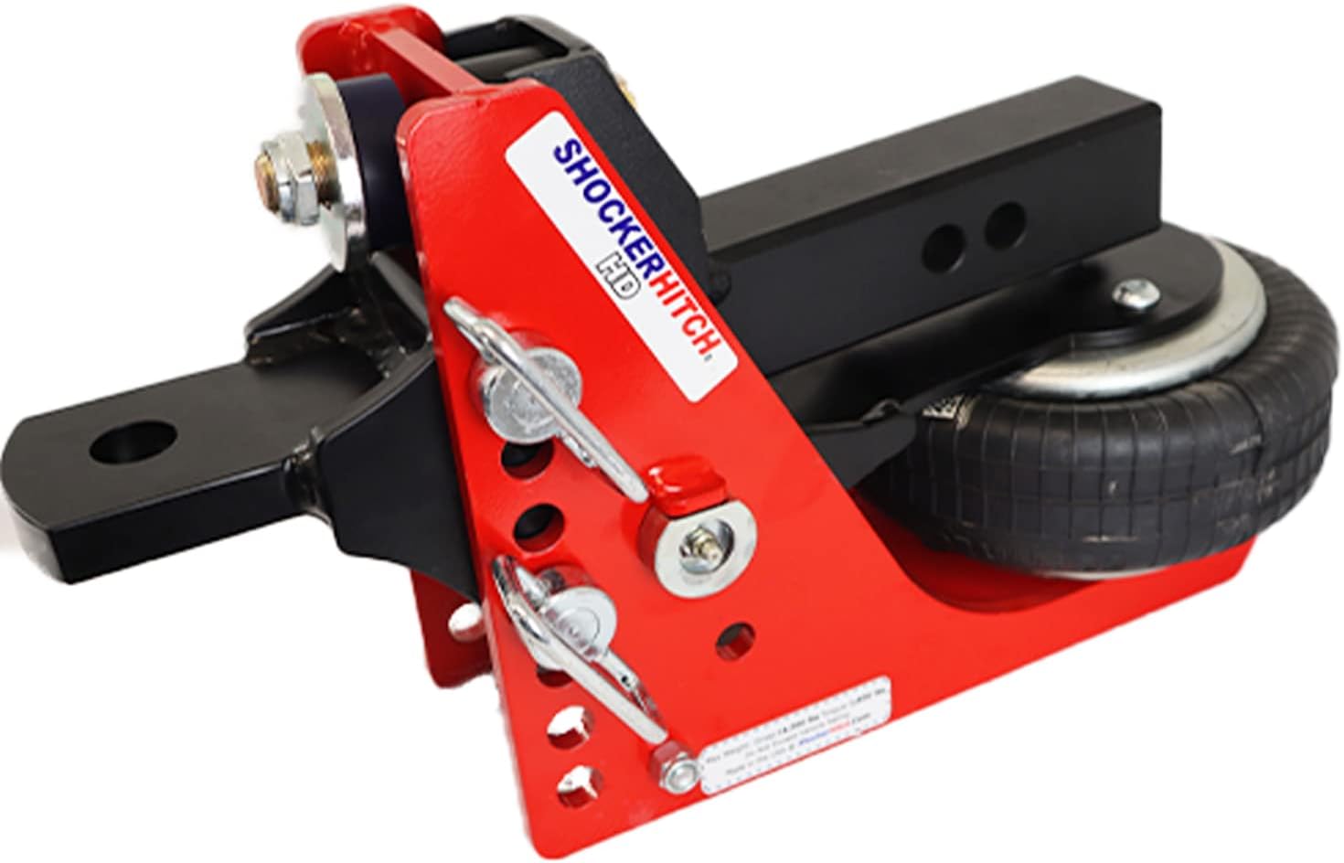 Shocker Air Hitch with Drawbar Ball Mount, Fits 2" Hitch - 12,000 lbs