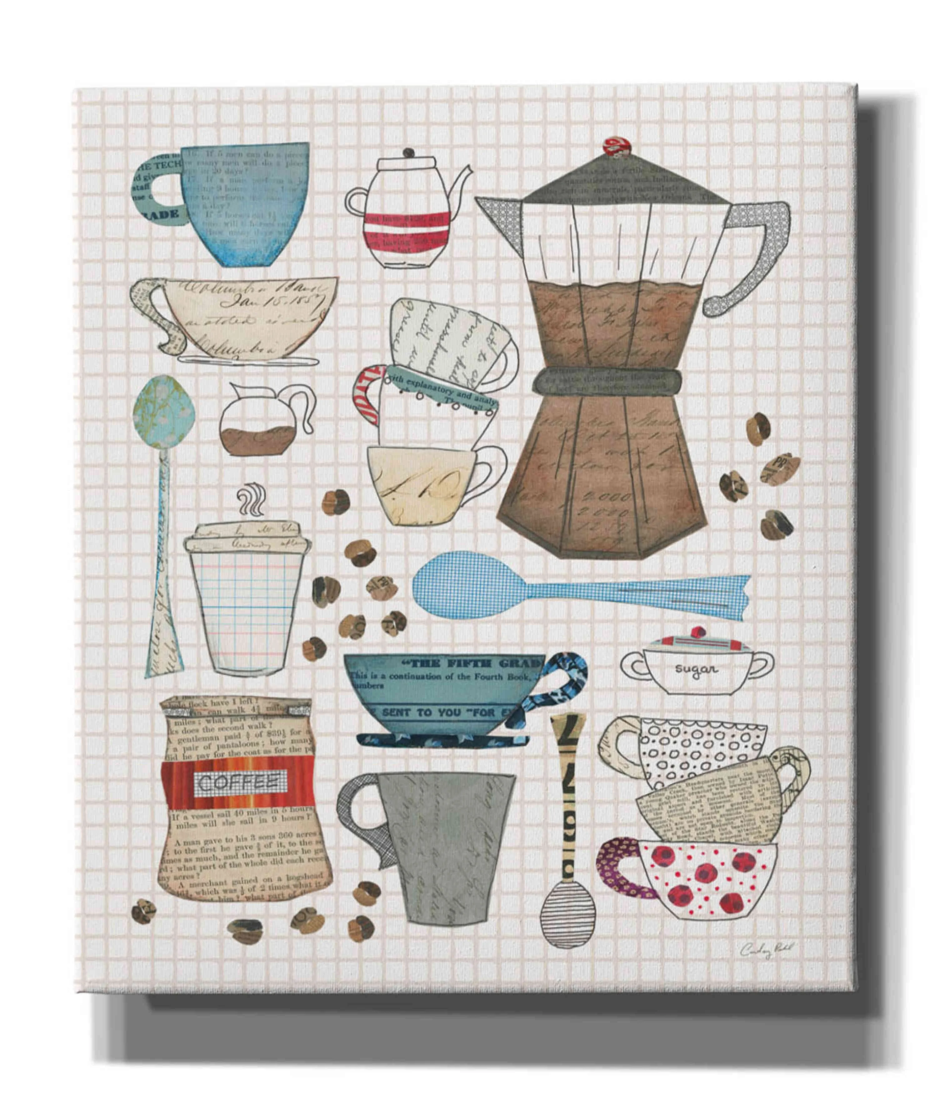 Epic Graffiti 'Coffee Chart I v2 Gingham' by Courtney Prahl, Giclee Canvas Wall Art, 26"x30"